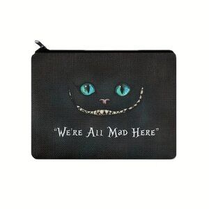 Cheshire Cat Makeup Bag Zipper Alice In Wonderland Rare NWT Use For Anything